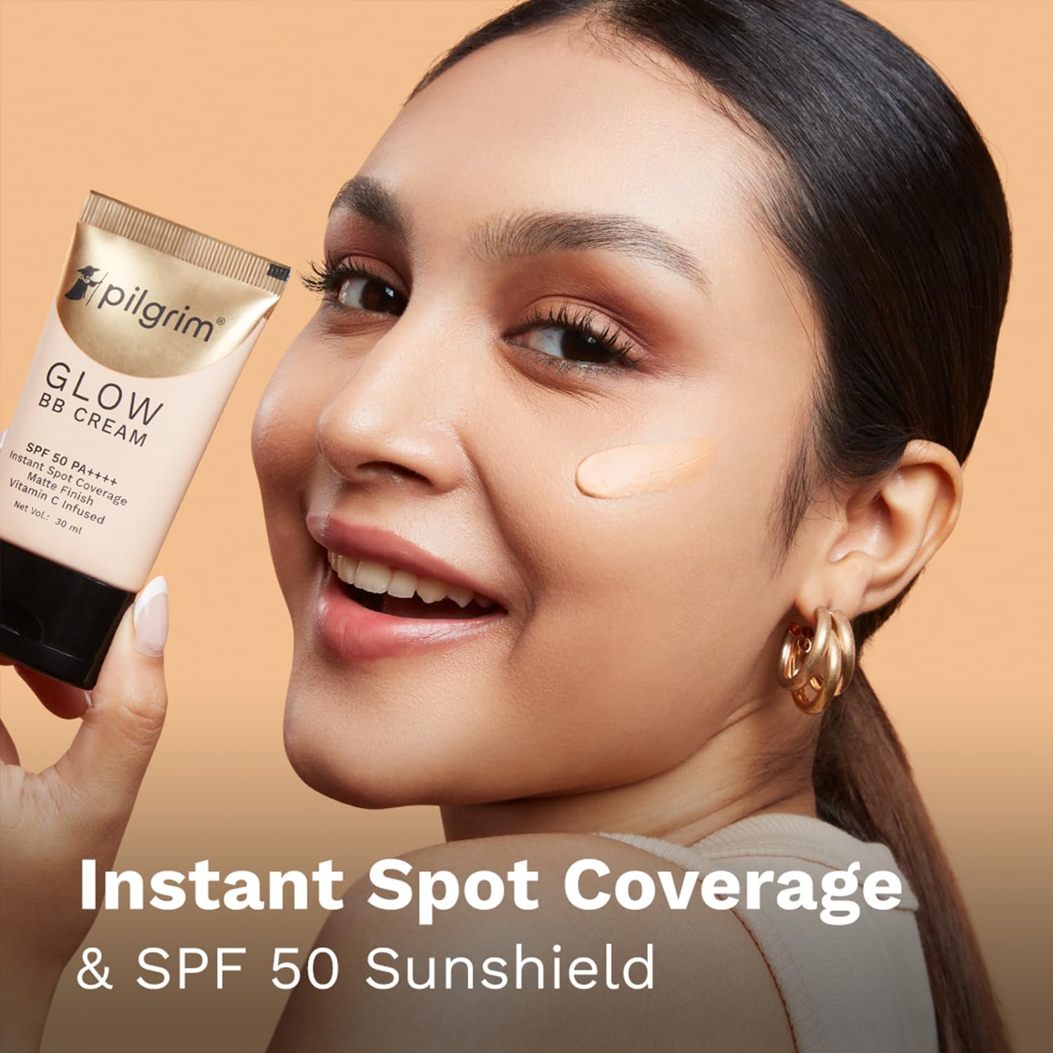 Pilgrim Beige Glow 3-In-1 Natural Bb Cream Medium Coverage For All Skin Types Spf 50 Pa++++ With Niacinamide, Hyaluronic Acid & Vit C - 30G thumbnail