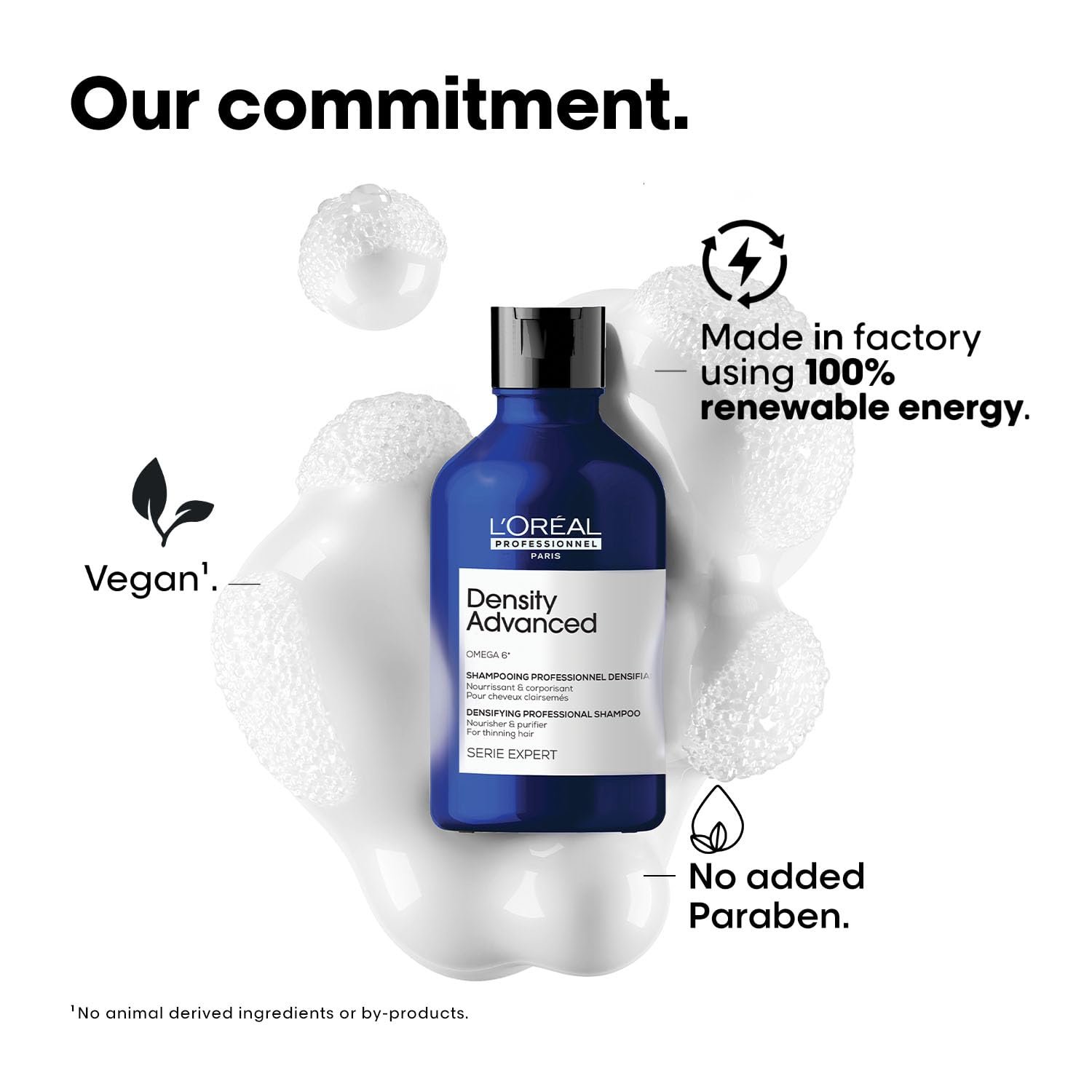 L'Oréal Professionnel Density Advanced Shampoo for Thinning Hair 300ml | Visibly Increases Volume & Bounce With Omega 6 | Restore Vitality | For Men & Women thumbnail
