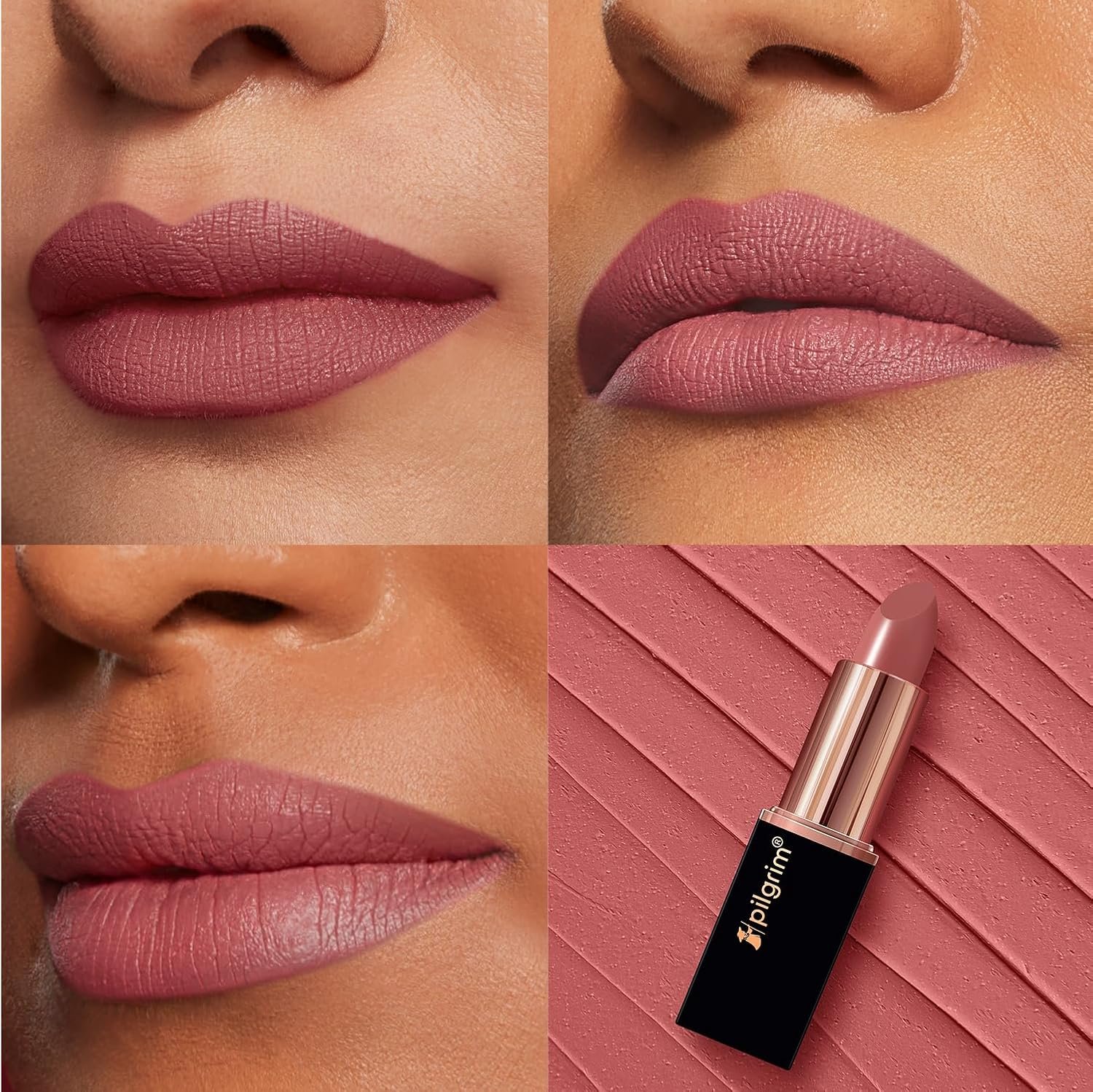 Pilgrim Matte Me Up Bullet Lipstick 4.2g | Creamy, Lightweight, Bold, Non Drying | SPF 30 | Enriched With Hyaluronic Acid & Spanish Squalane | Lipstick for dusky skin tone | Cupid's Pink-03 thumbnail
