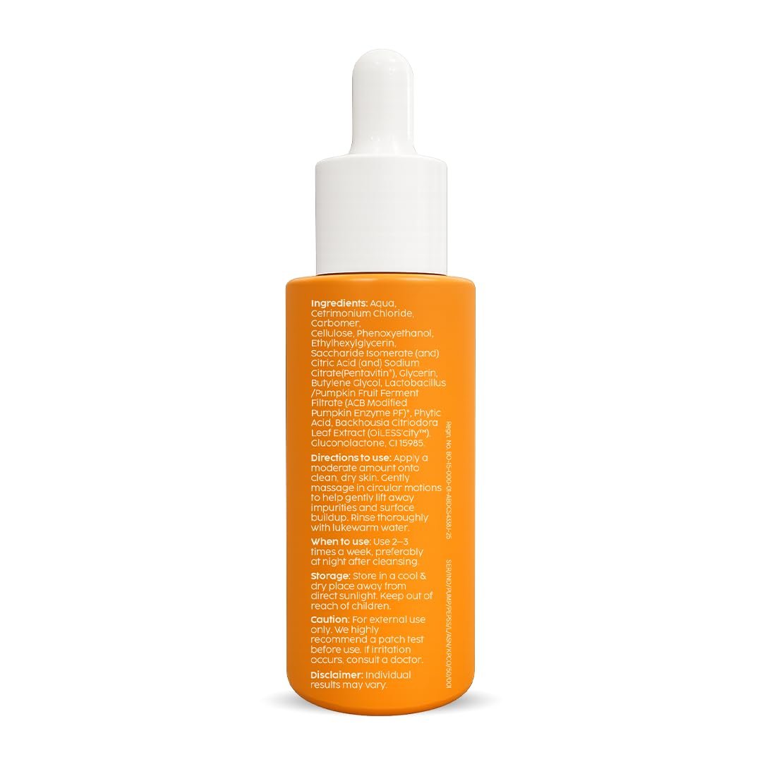 PLIX Pumpkin Enzyme Peel Shot with Pumpkin Enzyme, OiLESS City™, Pentavitin® & Gluconolactone (PHA) for Gentle Exfoliation | For clear & smoother Skin | For All Skin Types | 50 ml thumbnail