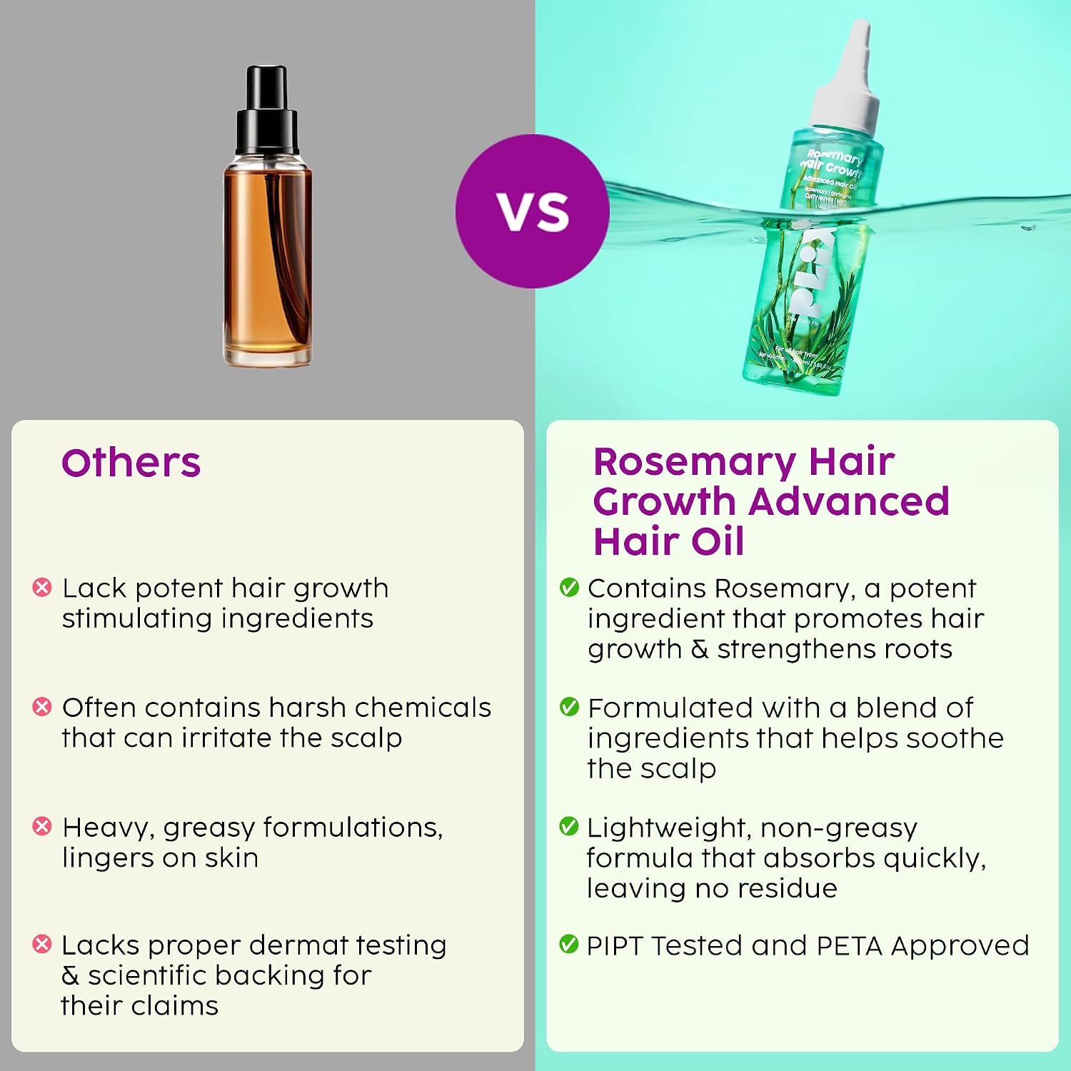 PLIX - THE - PLANT FIX Rosemary Hair Growth Advanced Hair Oil | With Rosemary & Bhringraj Extract l Reduces Hair Fall 100ml thumbnail