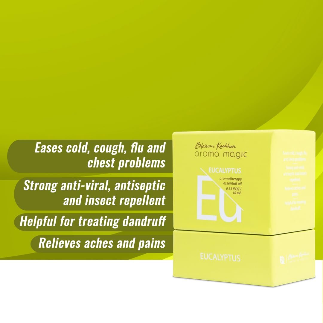 Aroma Magic Eucalyptus Essential Oil – Pure Eucalyptus Globulus | Clears Congestion, for Dandruff & Aches – 10ml thumbnail