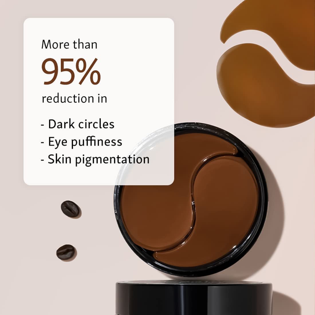 mCaffeine Coffee Hydrogel Under Eye Patches For Dark Circles & Puffiness Reduction |Winter Eye Care Routine | Eye Patch with Caffeine & Hyaluronic Acid |  30 Pairs thumbnail