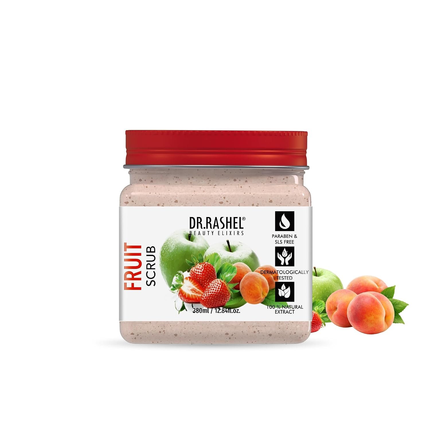 DR.RASHEL Beauty Elixirs Fruit exfoliator For Face & Body (380 Ml) | All Skin |Cleanser Scrub For Deep Exfoliation | Dead Skin Remover | Tan Removal | Blackhead Remover thumbnail