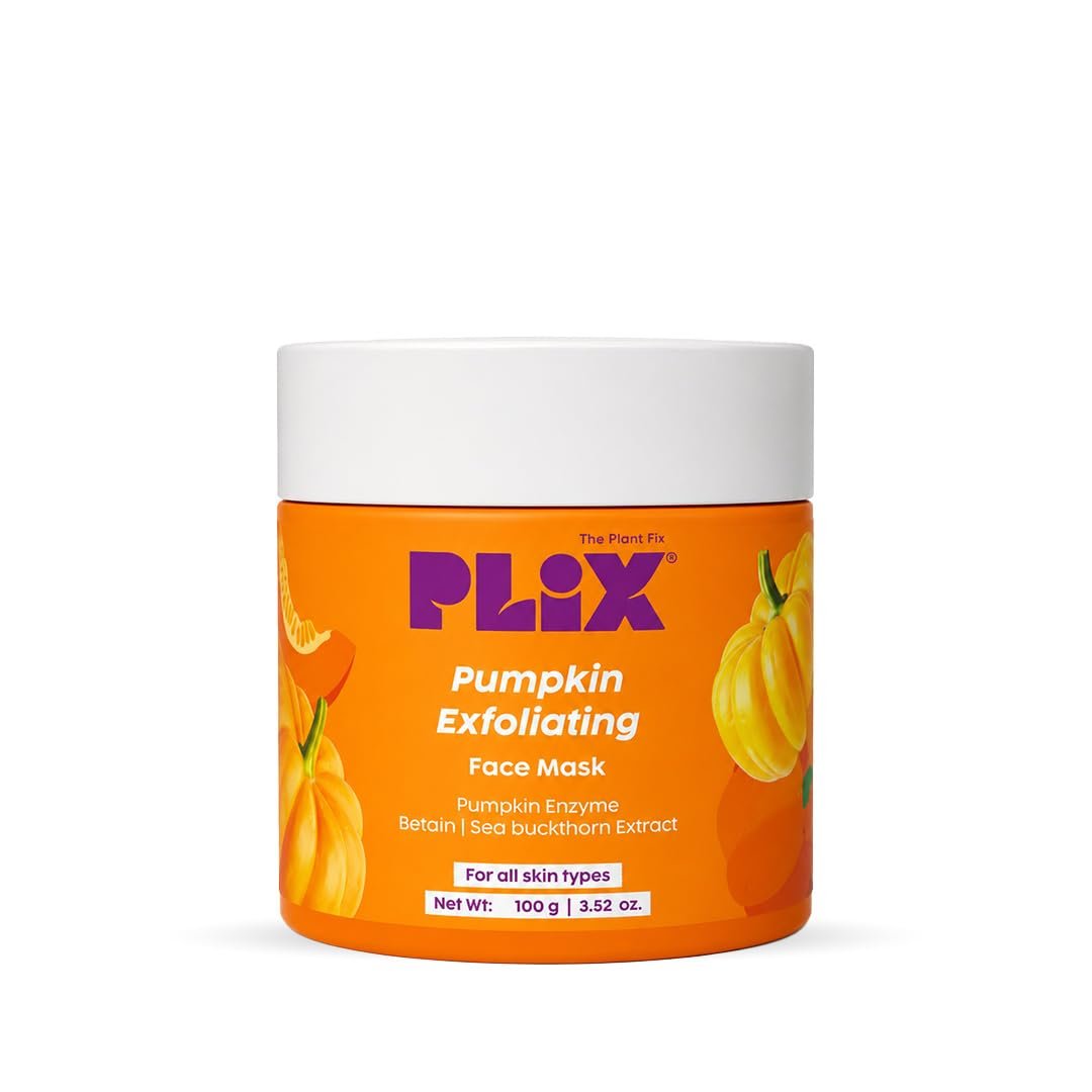 PLIX Pumpkin Exfoliating Face Mask for Smooth, Soft & Brighter-Looking Skin | With Pumpkin & Sea Buckthorn Extract | For All Skin Types | 100g thumbnail