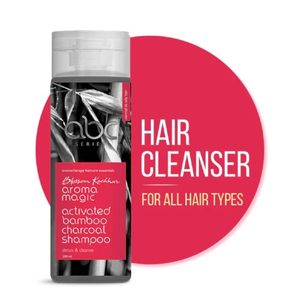 Aroma Magic Activated Bamboo Charcoal Shampoo | Cleanses, Detoxify, hydrates, & control frizz | with Lavender & Patchouli Essential Oil | All Hair Type | - 200ml thumbnail