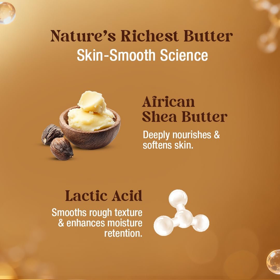 WOW Skin Science Shea Butter With Lactic Acid Body Lotion | Hydrates Very Dry Skin | Long Lasting 48 hrs Moisturization | Smoothens Rough, Flaky Skin | Calms Itchy Skin - 400ml thumbnail