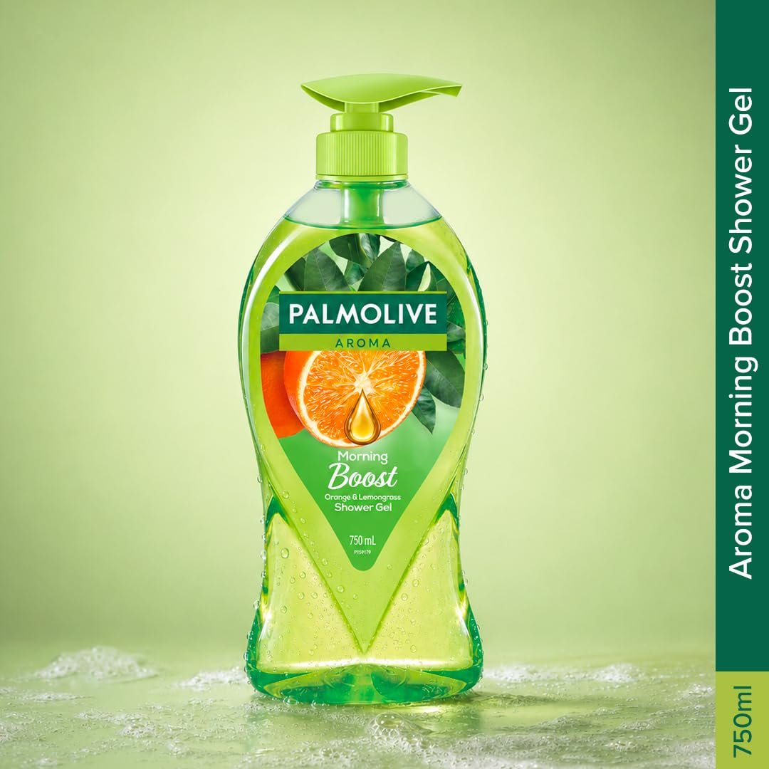 Palmolive Aroma Morning Tonic Body Wash, Gel Based Shower Gel with 100% Natural Citrus Essential Oil & Lemongrass Extracts - pH Balanced, No Parabens, No Silicones, 750ml Pump thumbnail