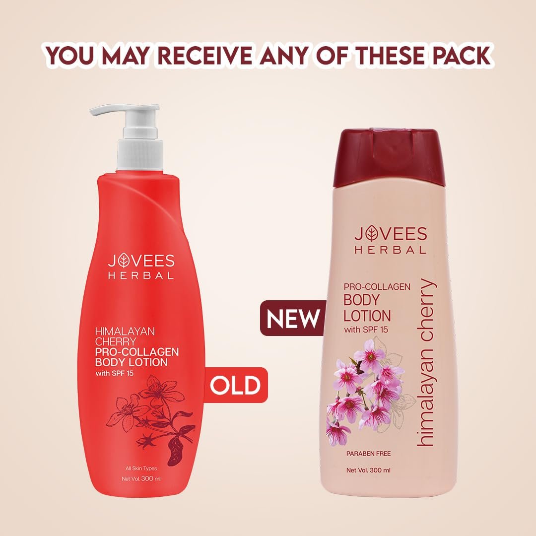 Jovees Herbal Himalayan Cherry Body Lotion For Smooth and Healthy Looking Skin | 72hr Deep Nourish Moisturizer for Women & Men 300ml thumbnail