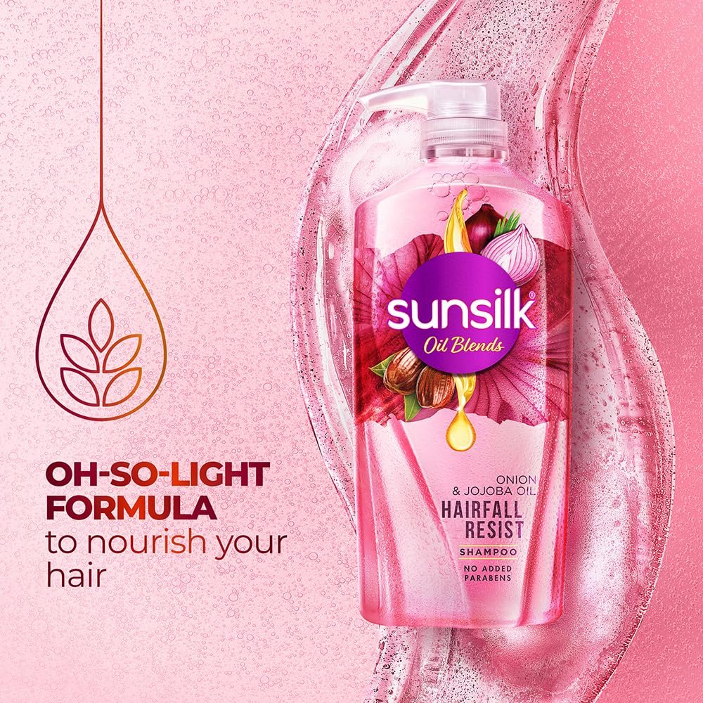 Sunsilk Onion & Jojoba Oil Hairfall Resist Oil Blends Shampoo | with No Added Parabens | (700 ml) thumbnail