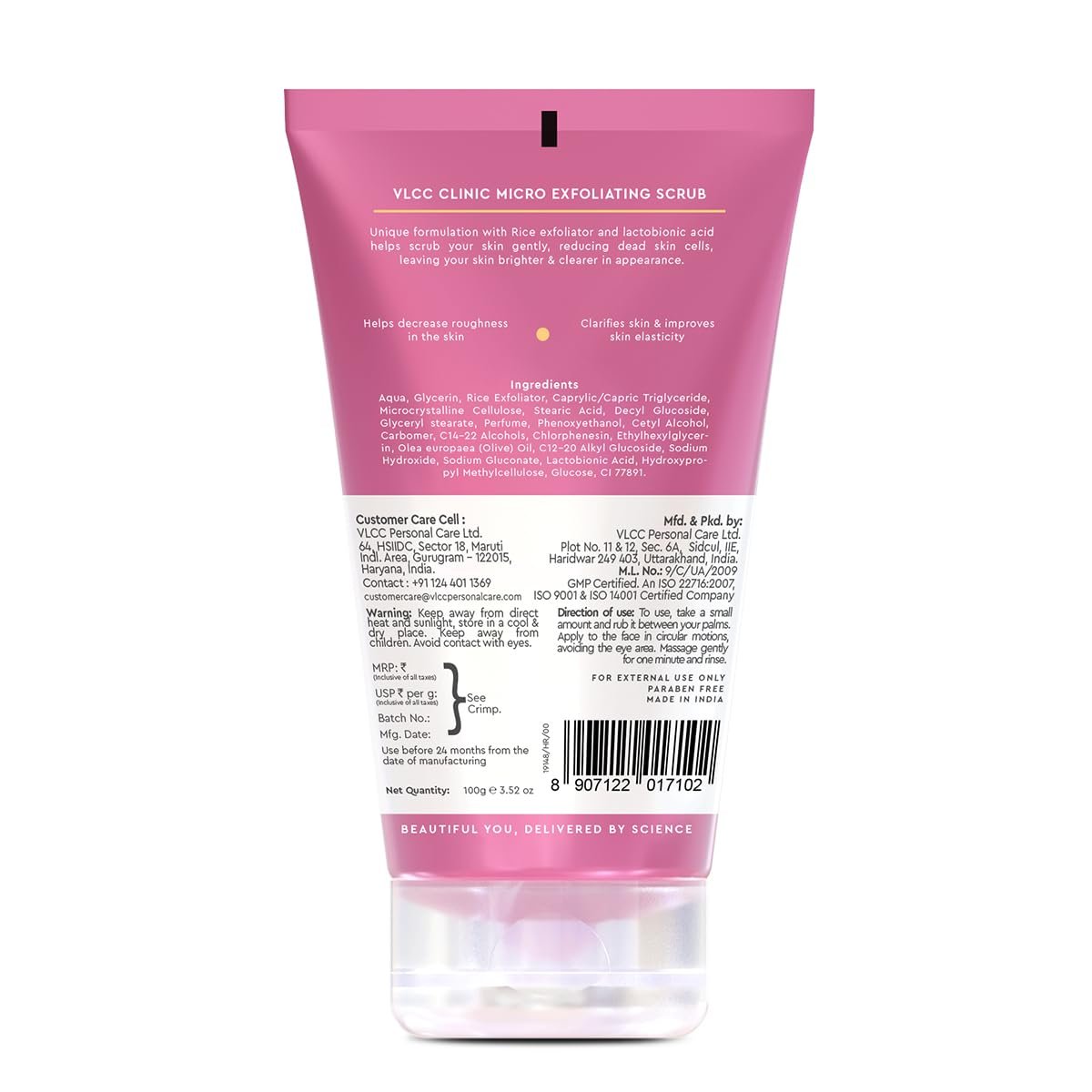 VLCC Clinic Micro Exfoliating Face Scrub - 100g | Mild Exfoliation | Brightening | Detoxifying | Removes Dirt, Dust, Oil & Impurities | Lactobionic Acid & Rice Exfoliator thumbnail