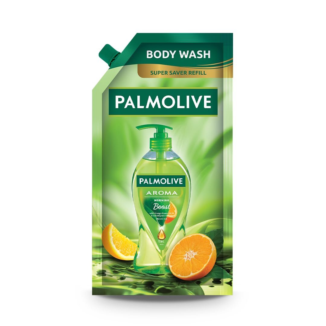 Palmolive Aroma Morning Boost Body Wash, 750ml Shower Gel Refill Pack, 100% Natural Citrus Essential Oil, Lemongrass Extracts for a Soft and Smooth Skin, Ph Balanced thumbnail