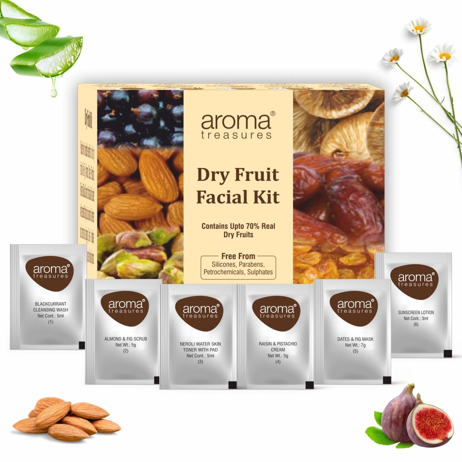 Aroma treasures one time use Dry Fruit Facial Kit for all skin type thumbnail