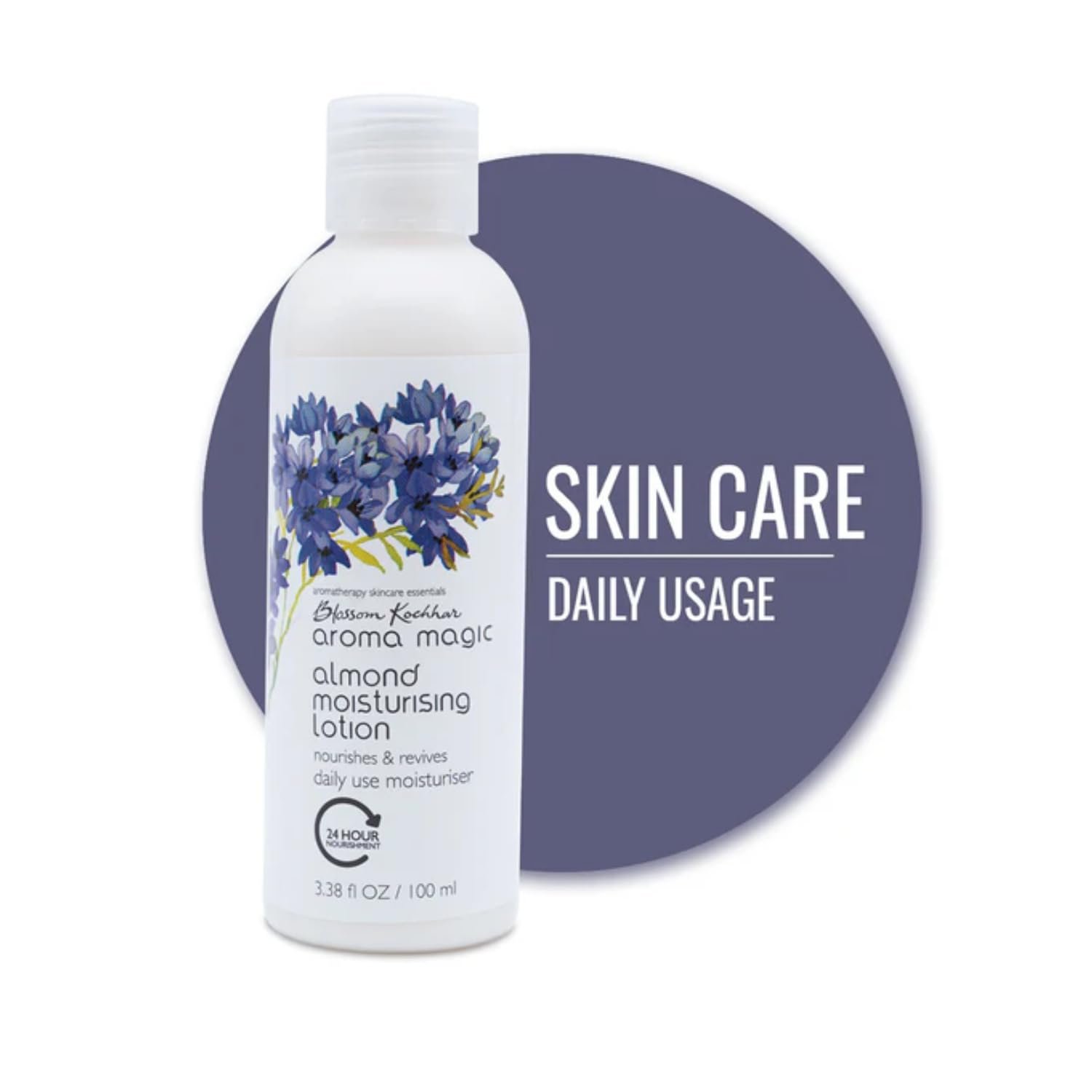 Aroma Magic Almond Moisturising Lotion SPF 15| for 24H nourishment |Moisturizes & revives skin| lotus leaf extracts, jojoba oils, geranium & rose essential oils| 100ml thumbnail