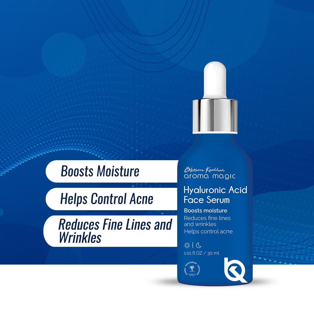Aroma magic 2% Hyaluronic Acid Serum for Intense Hydration, Anti-acne, Glowing Skin |Reduce Fine Lines | Daily Hydrating Face Serum for Women & Men | 30 ml thumbnail