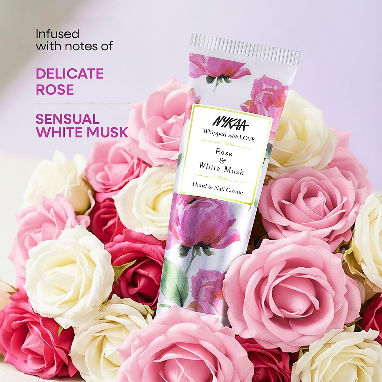Nykaa Rose & White Musk Hand & Nail Crème, 30ml| With Avocado, Almond Oil, Jojoba Oil & Hyaluronic Acid| Moisturises & Nourishes Skin| Combats Dryness| Non-Greasy & Non-Sticky Formula thumbnail