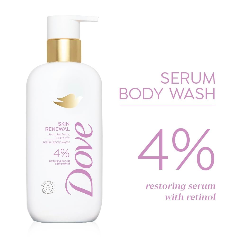 Dove Skin Renewal Serum Body Wash | 4% Restoring Serum with Retinol | Promotes firmer, supple skin | Paraben & SLS free | 300 ml thumbnail