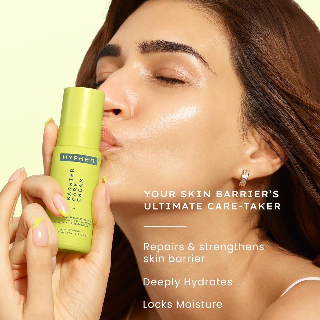 Hyphen 2% Ceramide-Peptide Complex Barrier Repair Face Moisturizer- Normal to Dry Skin | Lightweight Gel Cream, Oil-Free Hydration for dry skin | for Women, Men -50ml thumbnail