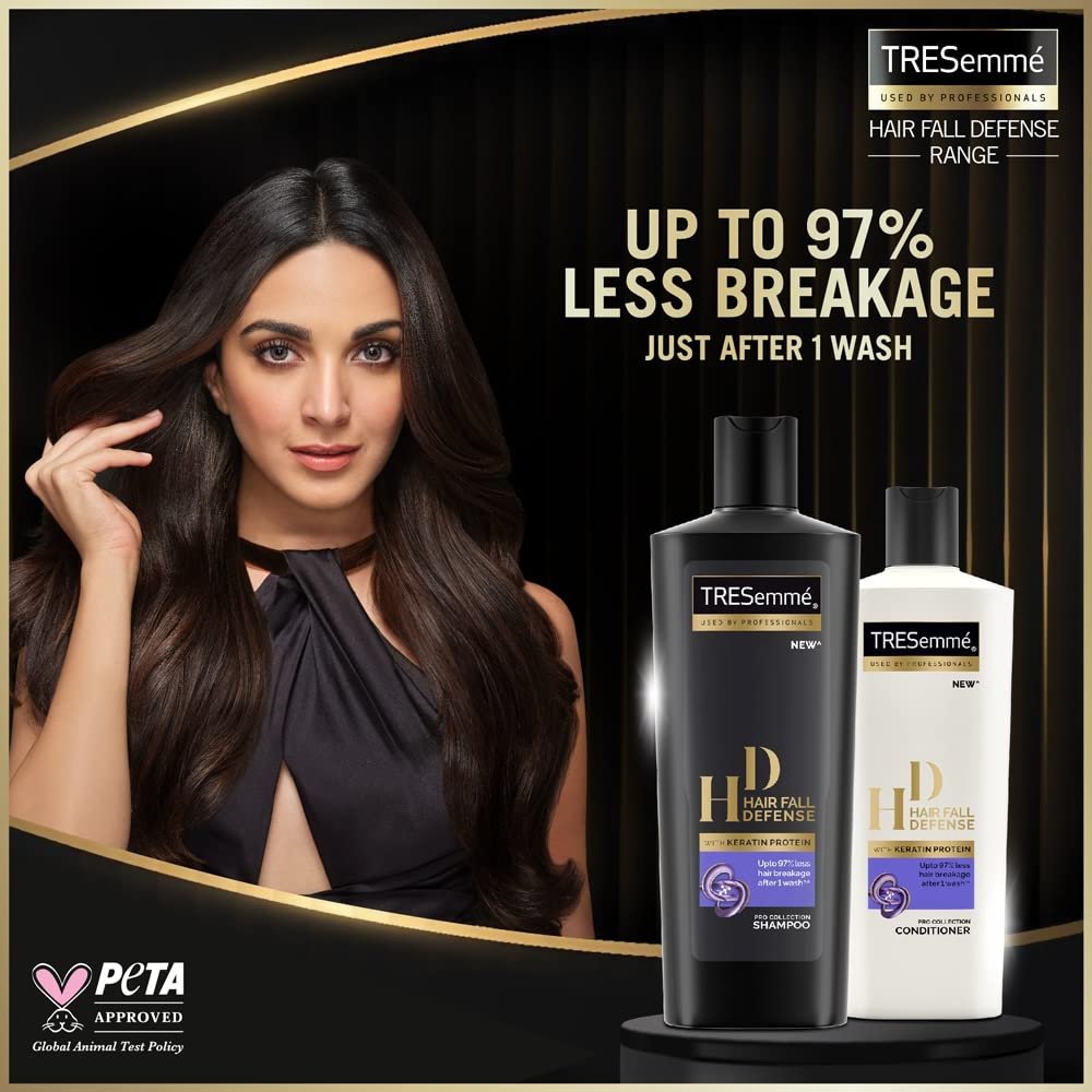 TRESemmé Hair Fall Defense Conditioner 335ml | With Keratin Fillers for 98% Less Breakage on Damaged Hair | Paraben Free Conditioner for Hair Fall Control thumbnail