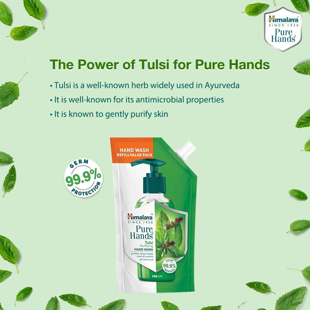 Himalaya Pure Hands | Purifying Tulsi Hand Wash Refill - 750 ml | 99.9% Germ Protection thumbnail