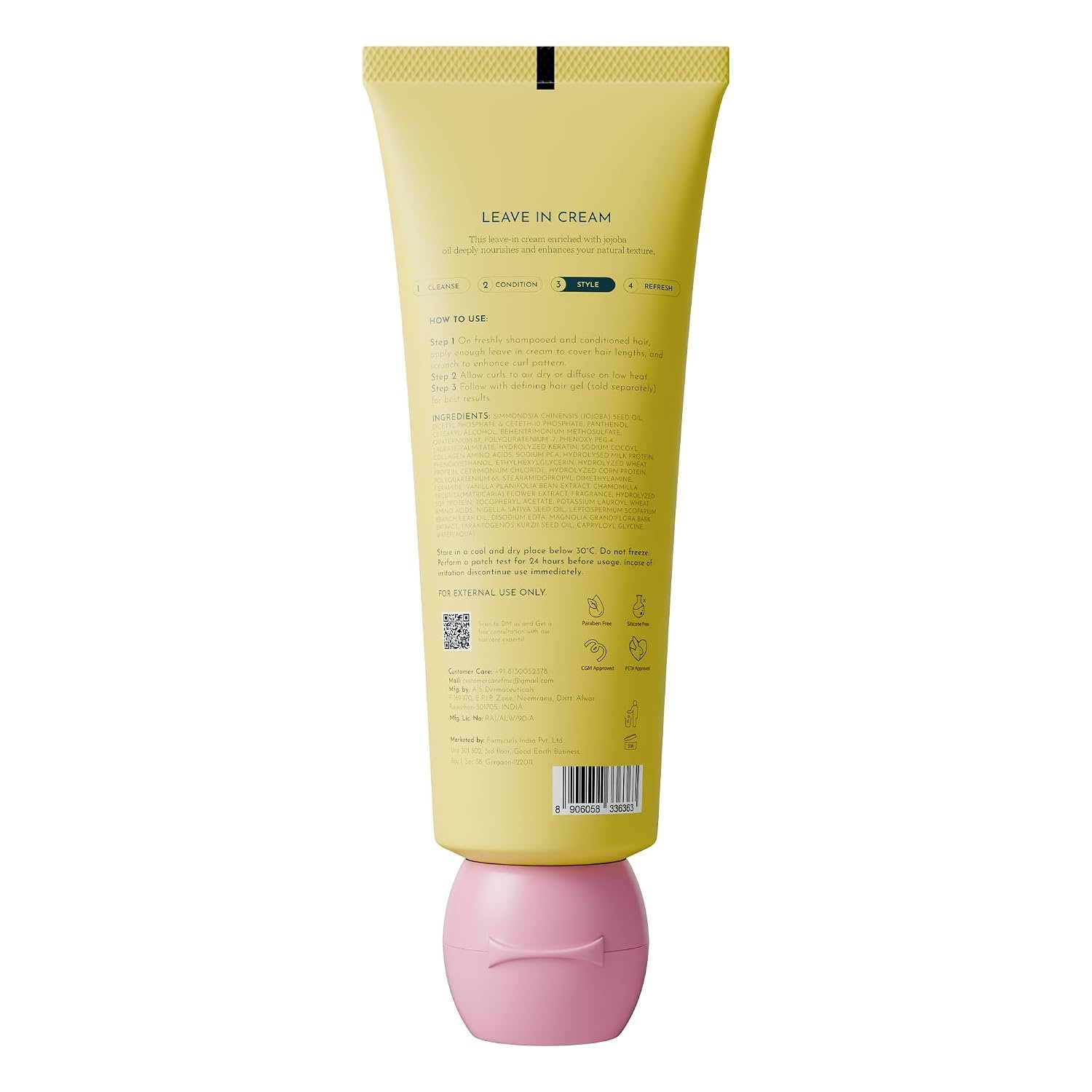 Fix My Curls Leave In Cream | With Moisturising Jojoba Oil, Nigella Sativa Oil, & Keratin | For Curly, Wavy, Dry & Frizzy Hair | Silicone Free, Curl Defining Cream | 100g thumbnail