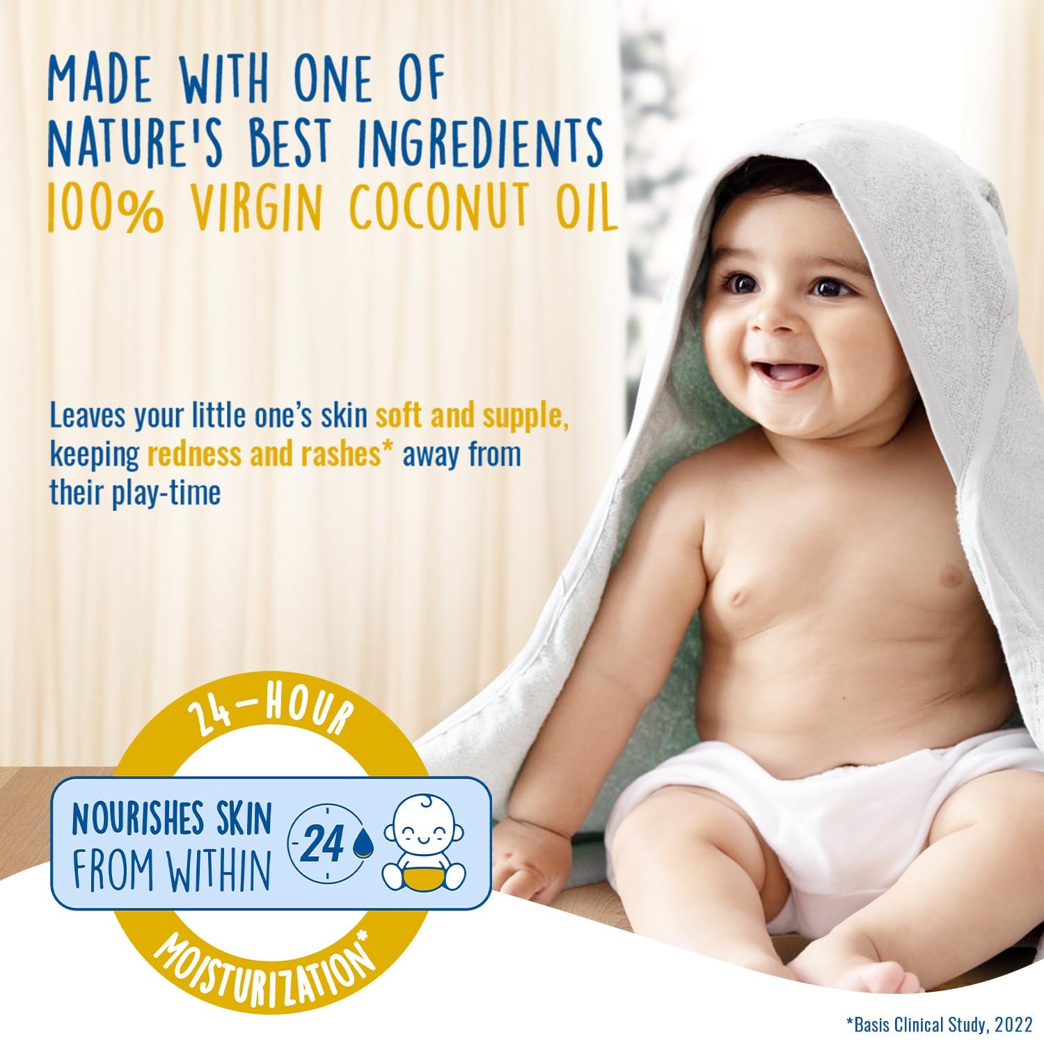 Parachute Advansed Baby Lotion for New Born Babies | Doctor Certified | Virgin Coconut Oil & Coconut Milk | Ph 5.5 | 24 Hour Moisturization | 410ml thumbnail