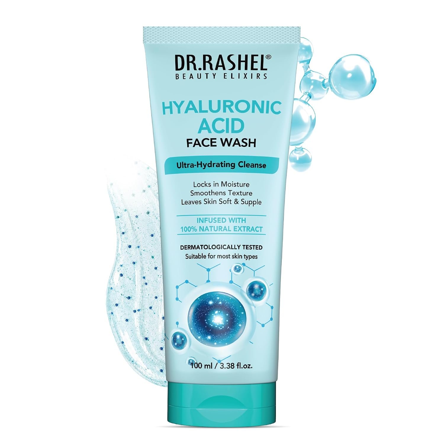 DR.RASHEL Beauty Elixirs Hyaluronic Acid Face Wash For Men & Women Concentrate for Deep Cleansing & Clove Purifying Face Wash With Natural Ingredients Suitable For All Skin Oily to Normal -