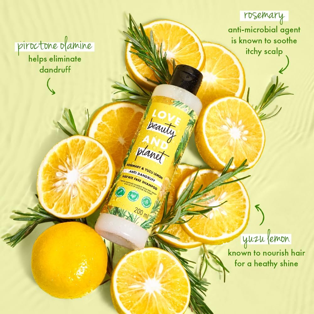 Love Beauty and Planet Rosemary & Yuzu Lemon Anti-Dandruff Shampoo for Scalp Care, Helps Reduce Dandruff, Refreshes the Scalp, Sulfate-Free Formula, 400ml thumbnail