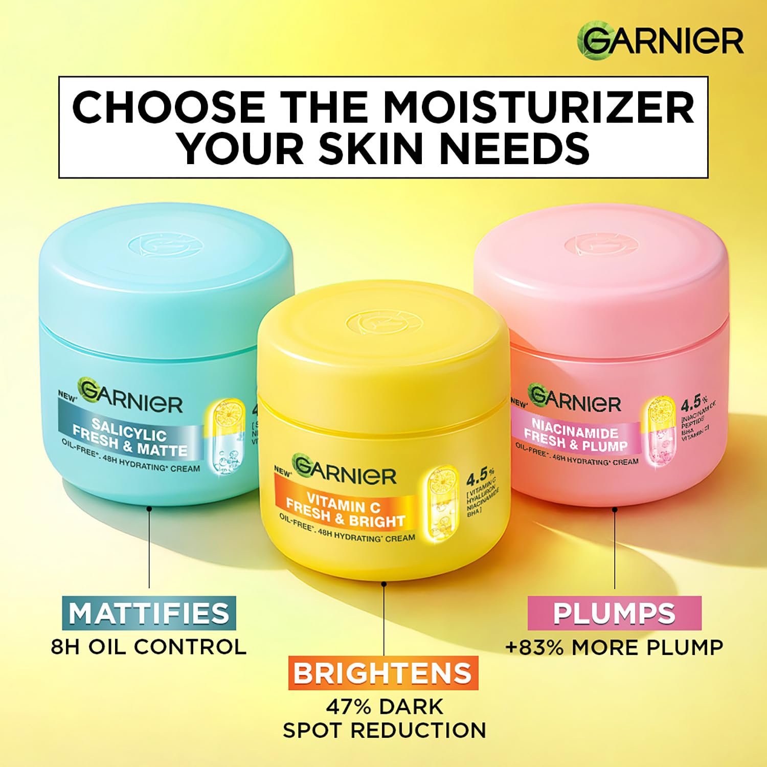 Garnier Fresh & Bright Vitamin C Sorbet Gel Face Moisturizer Cream, 45g For Hydration & Dark Spot Reduction, thumbnail