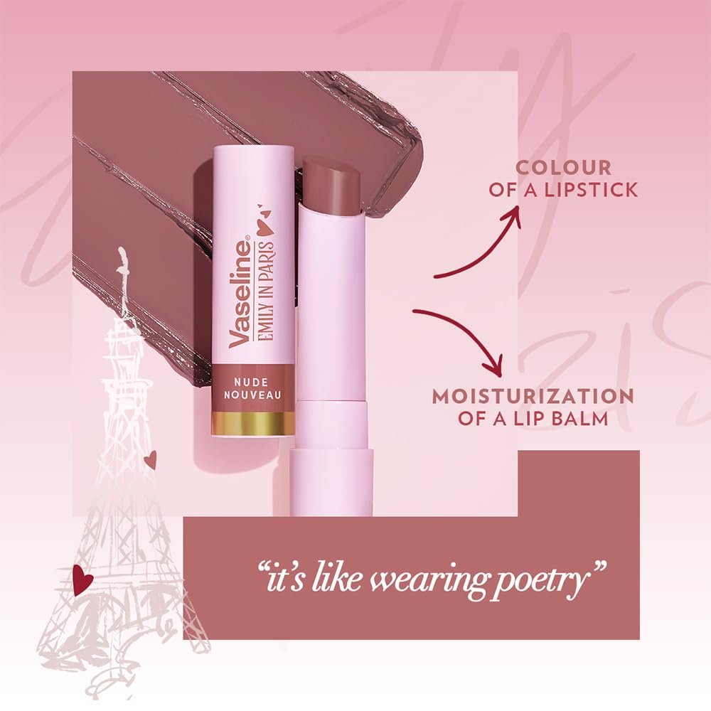 Vaseline Nude Nouveau | Emily in Paris Limited Edition | Nude Tinted Lip Balm Stick, 24H Moisturization, 3g thumbnail