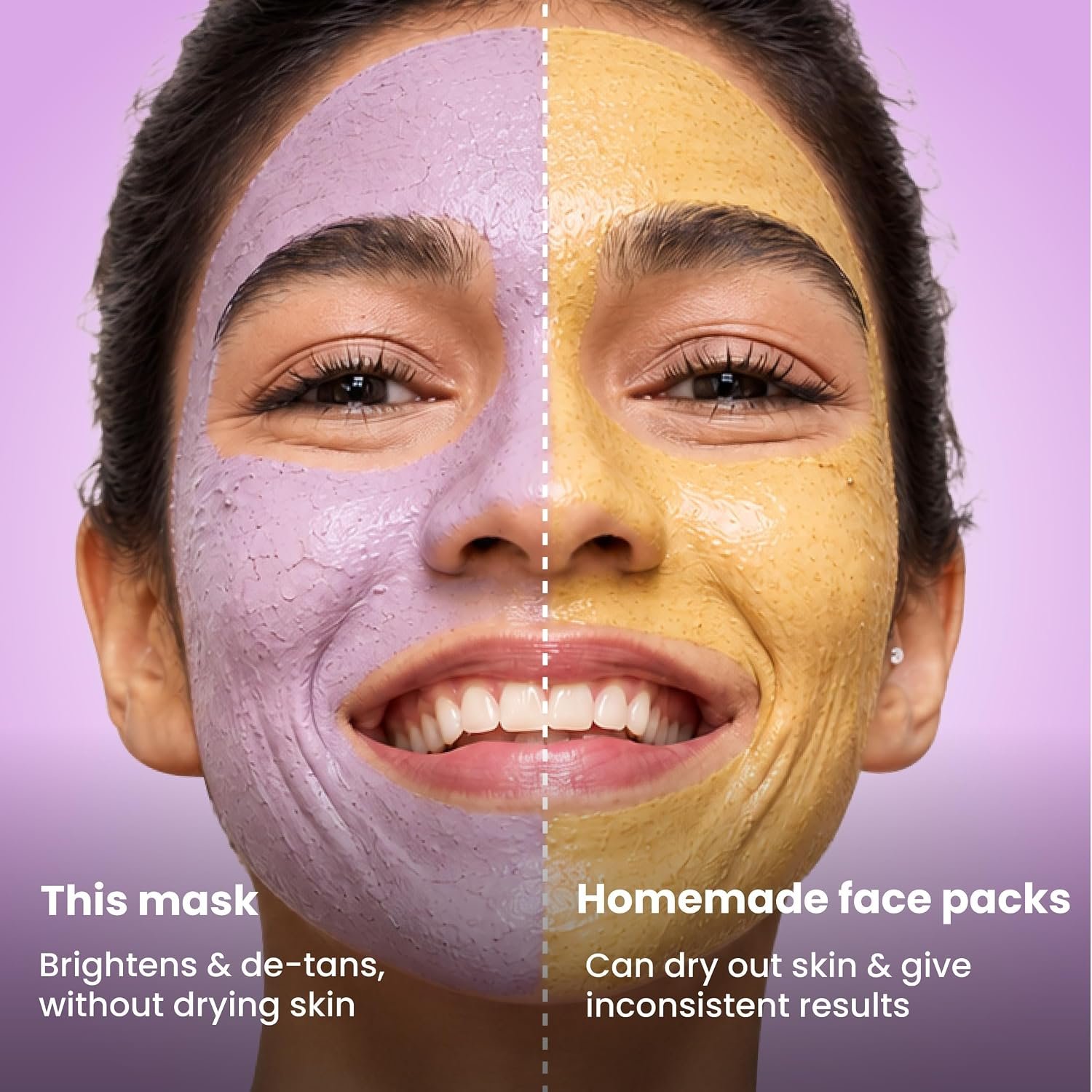 Foxtale De-Tan Face Mask for Glowing Skin| Clay Mask with Lactic Acid for Tan Removal, Reduction in Blackheads, Instant Brightening| New-Age Ubtan Face Pack for All Skin Types |- 75g thumbnail