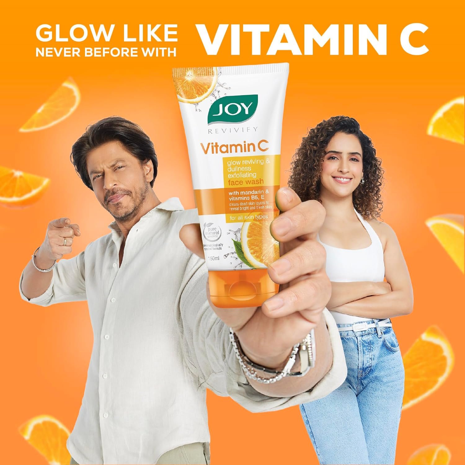 Joy Vitamin C Brightening Face Wash For Bright and Glowing Skin 150ml | Fades Blemishes and Restores Skin Barrier | Gentle Cleanser for All Skin Types thumbnail