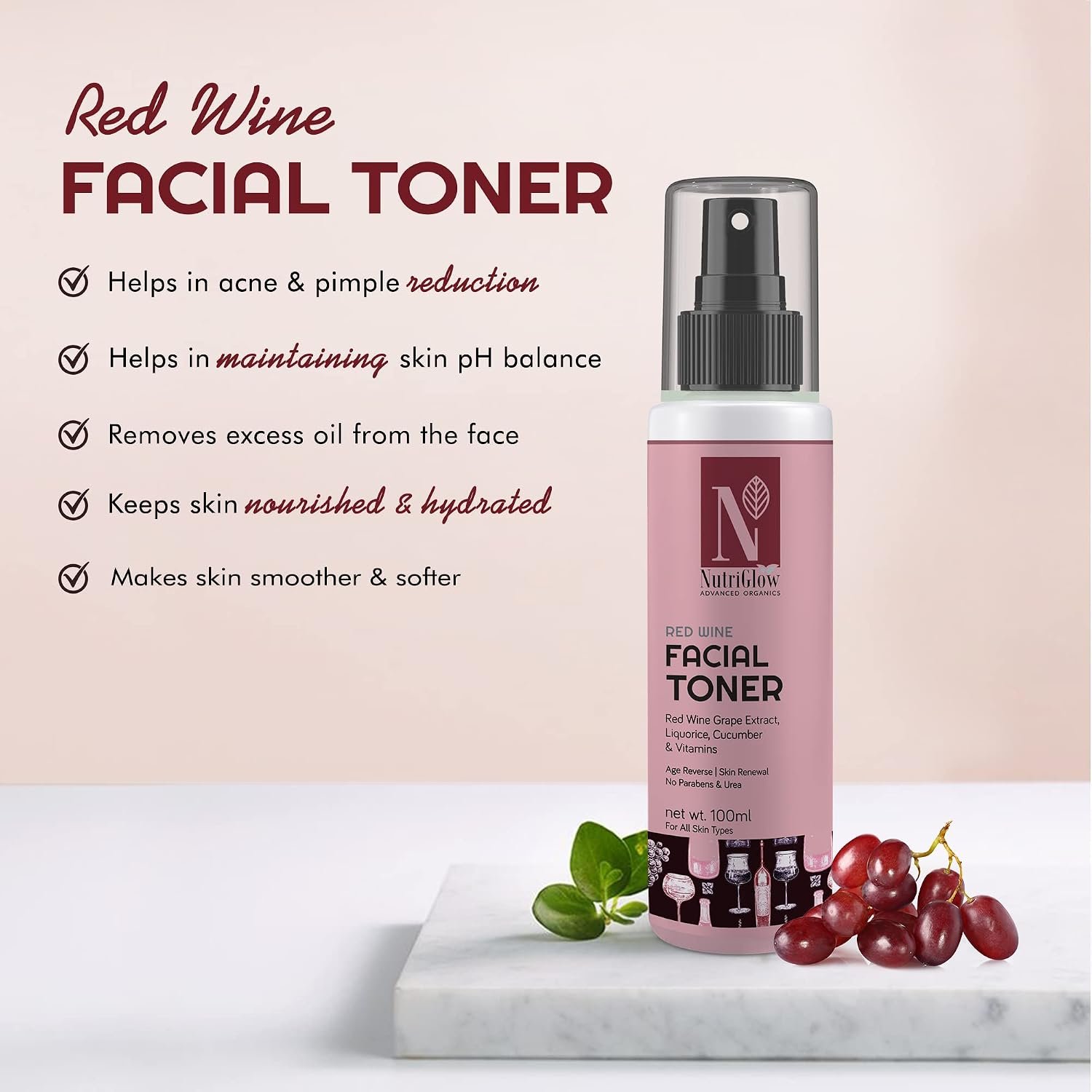 NutriGlow Advanced Facial Toner (Red Wine Toner) thumbnail