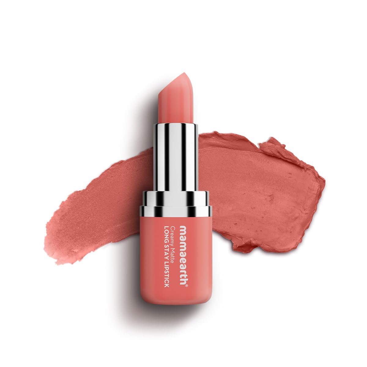 Mamaearth Creamy Matte Long Stay Lipstick with Murumuru Butter and Vitamin E for 8-Hour Long Stay 4.2g (Coral Bloom)