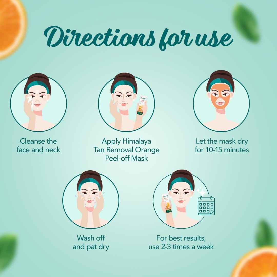 Himalaya Herbals Tan Removal Orange Peel-Off Mask – Facial Mask for Tan & Dullness Care, Fresh & Radiant-Looking Skin, 100g thumbnail