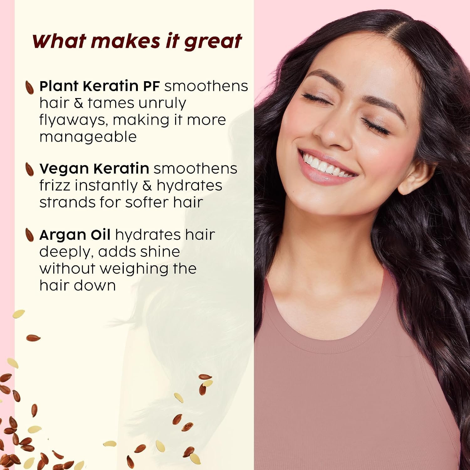 PLIX - THE PLANT FIX Flaxseed Keratin Smoothening Anti-Frizz Serum | Plant Keratin PF & Argan Oil | For Frizz-Free Hair | Paraben Free | For Men & Women | 50ml thumbnail