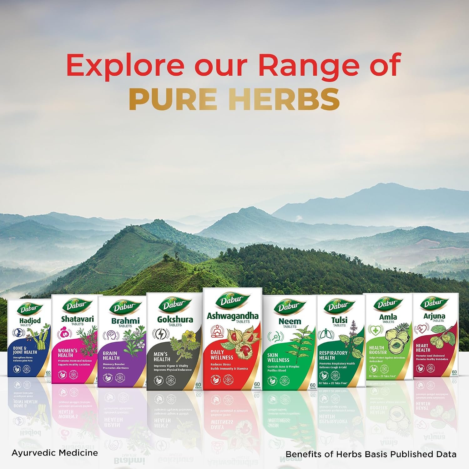 Dabur Ashwagandha Tablets - 60 tabs | General Wellness Tablets | Stress Relief | Rich in Antioxidants | Immunity Booster | Rich in Antioxidants | Rejuvenates Body thumbnail