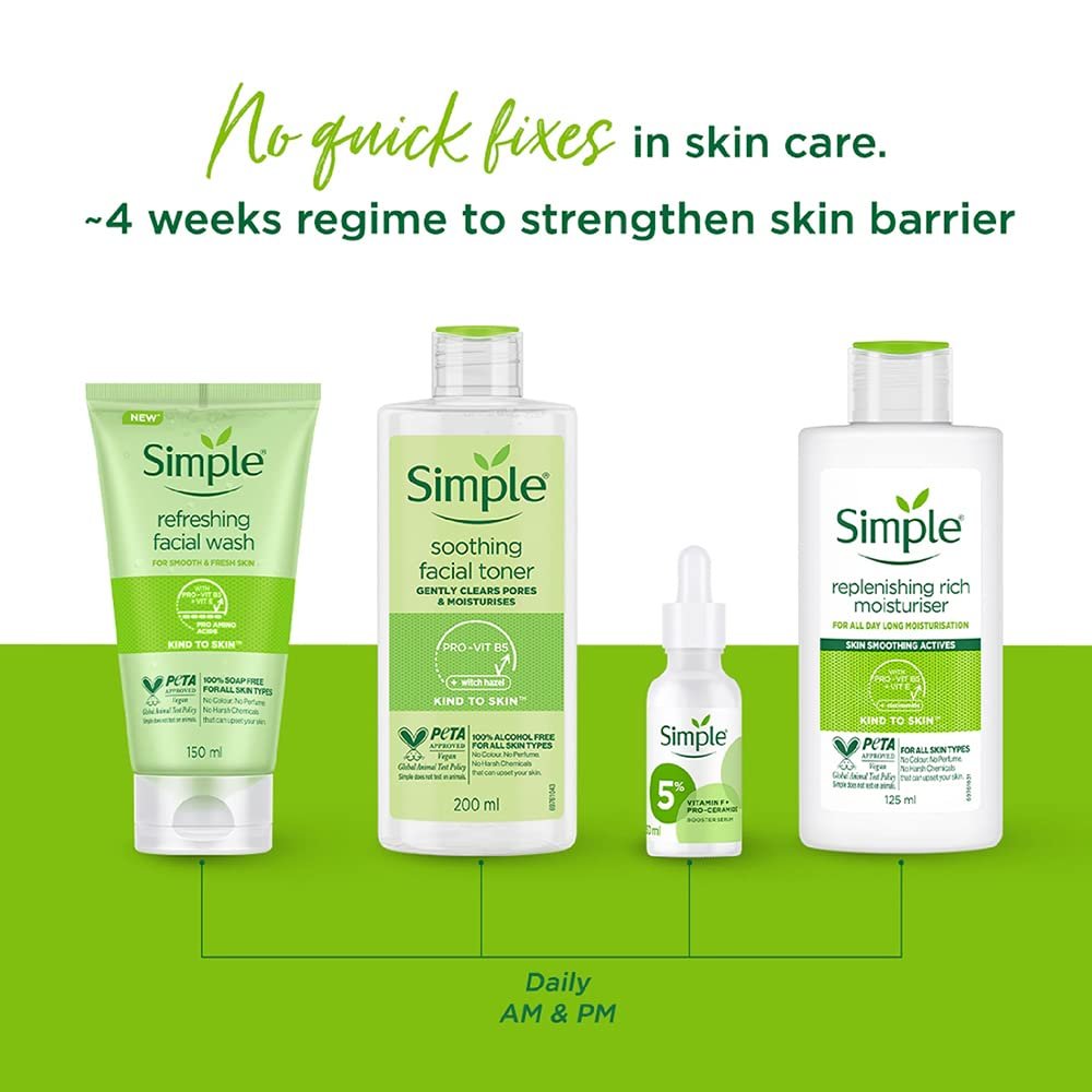 Simple Kind To Skin Replenishing Rich Moisturiser 125 ml | For All Day-Long Moisturisation with Pro-Vitamin B5 & Glycerin | For Normal to Dry Skin thumbnail
