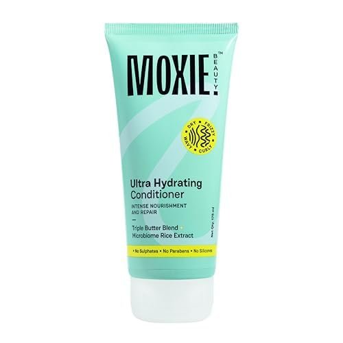Moxie Beauty Ultra Hydrating Conditioner for Dry & Frizzy Hair 175 ml Triple Butter Blend | Sulphate, Paraben & Silicone-Free | Deep Nourishment for Wavy & Curly Hair