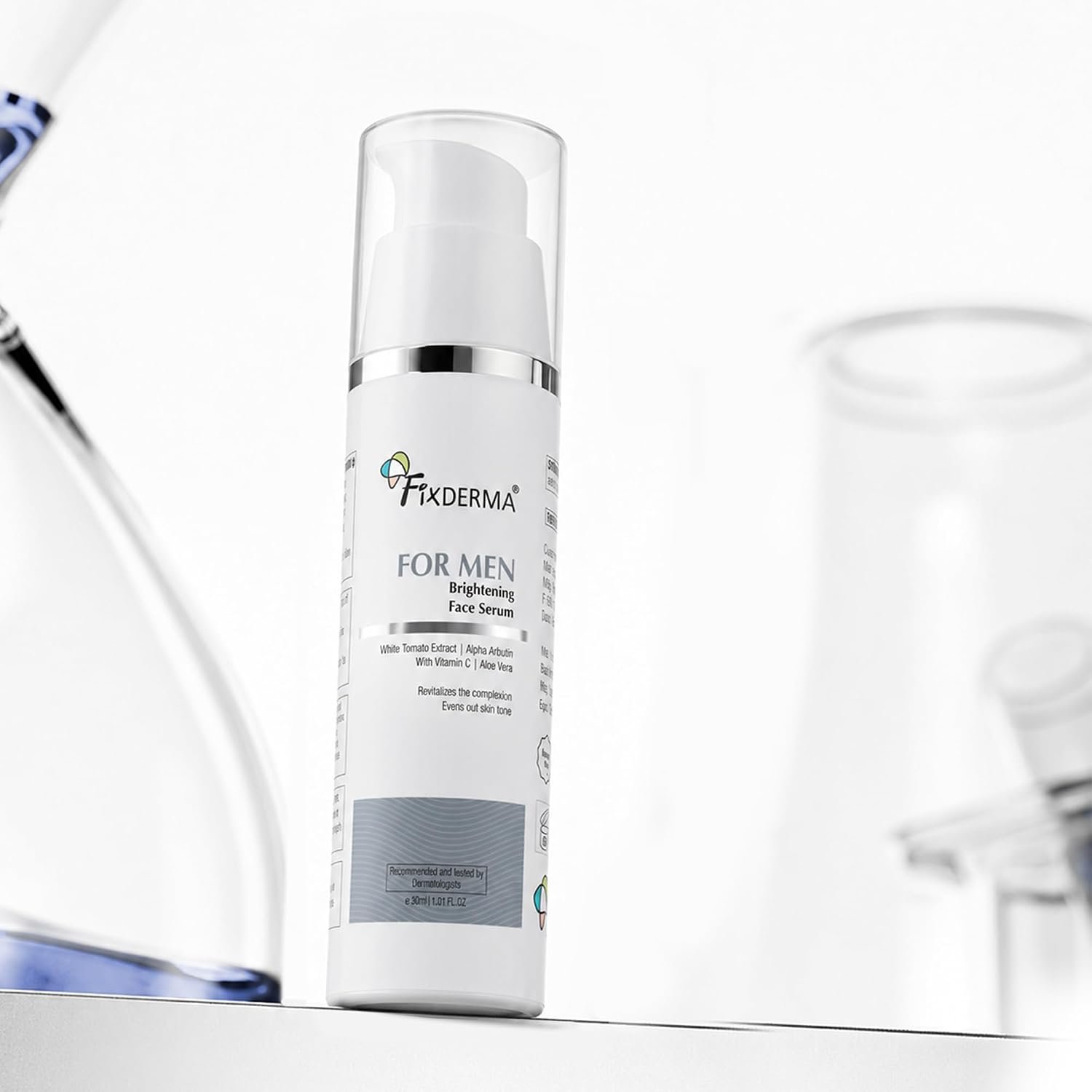 Fixderma Brightening Face Serum for Men with Vitamin C & Alpha Arbutin | Brightening Serum for Dark Spots, Uneven Tone & Dull-Looking Skin | 30ml thumbnail