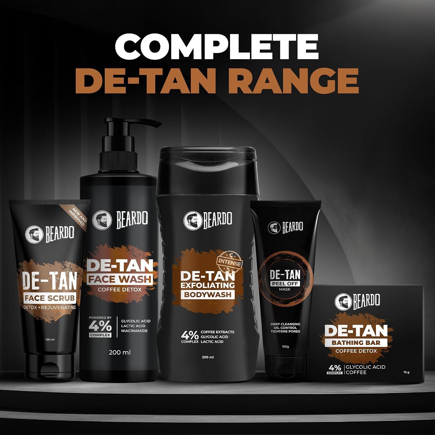 BEARDO DeTan Face Wash for Men, 200ml | Helps to Reduce Tan,Reduce Dark Sports & Pigmentation | thumbnail