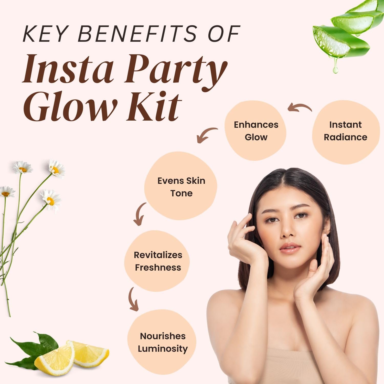 Aroma treasures Insta Party Glow one time use kit for all skin type thumbnail