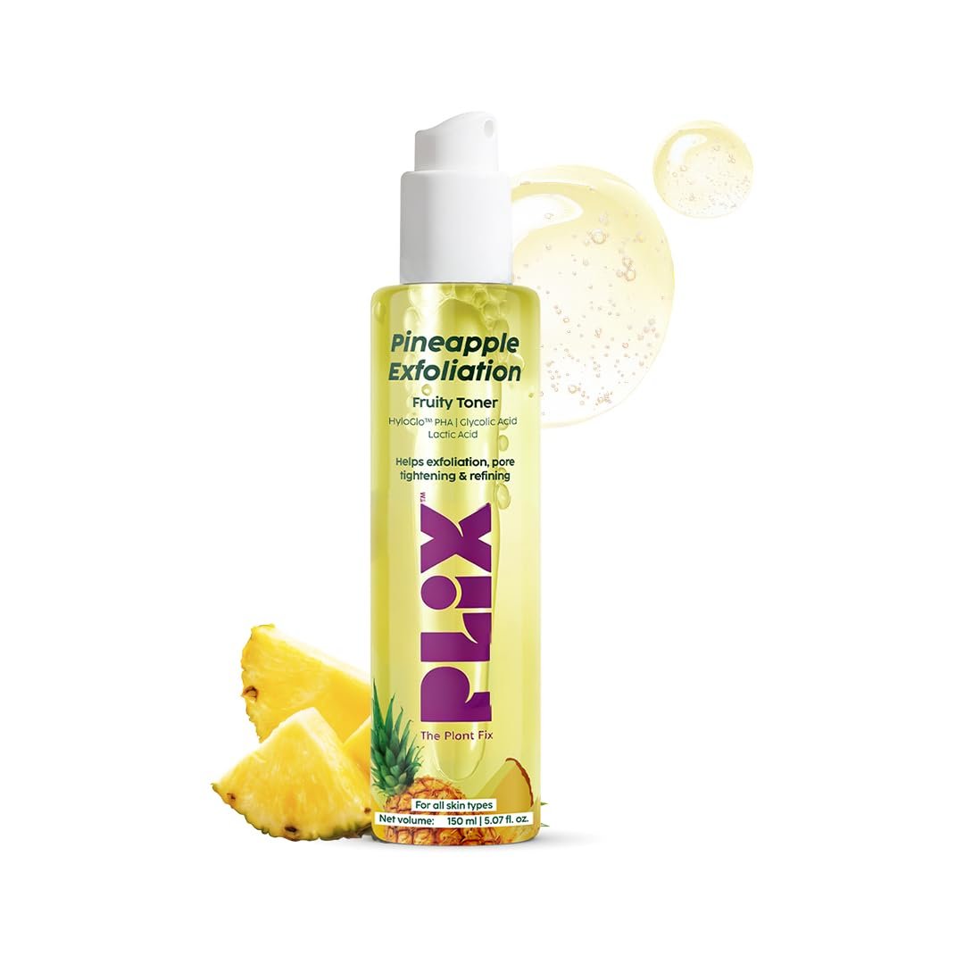 PLIX - THE PLANT FIX Pineapple PHA 3% Alcohol Free Face Toner (150ml) | Pore Tightening & Mild Exfoliation for Oily, Acne Prone, Sensitive & Normal Skin | Hydrating Face Toner for Glowing Sk thumbnail