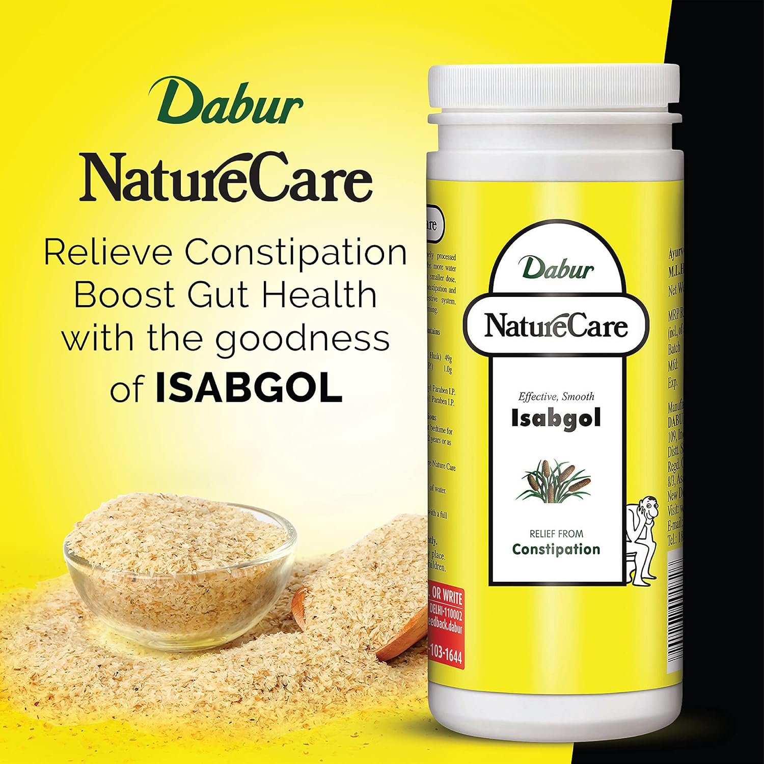 Dabur Nature Care Isabgol 375g | Natural Dietary Fibre | Helps Support Healthy Digestion & Relieve Constipation thumbnail