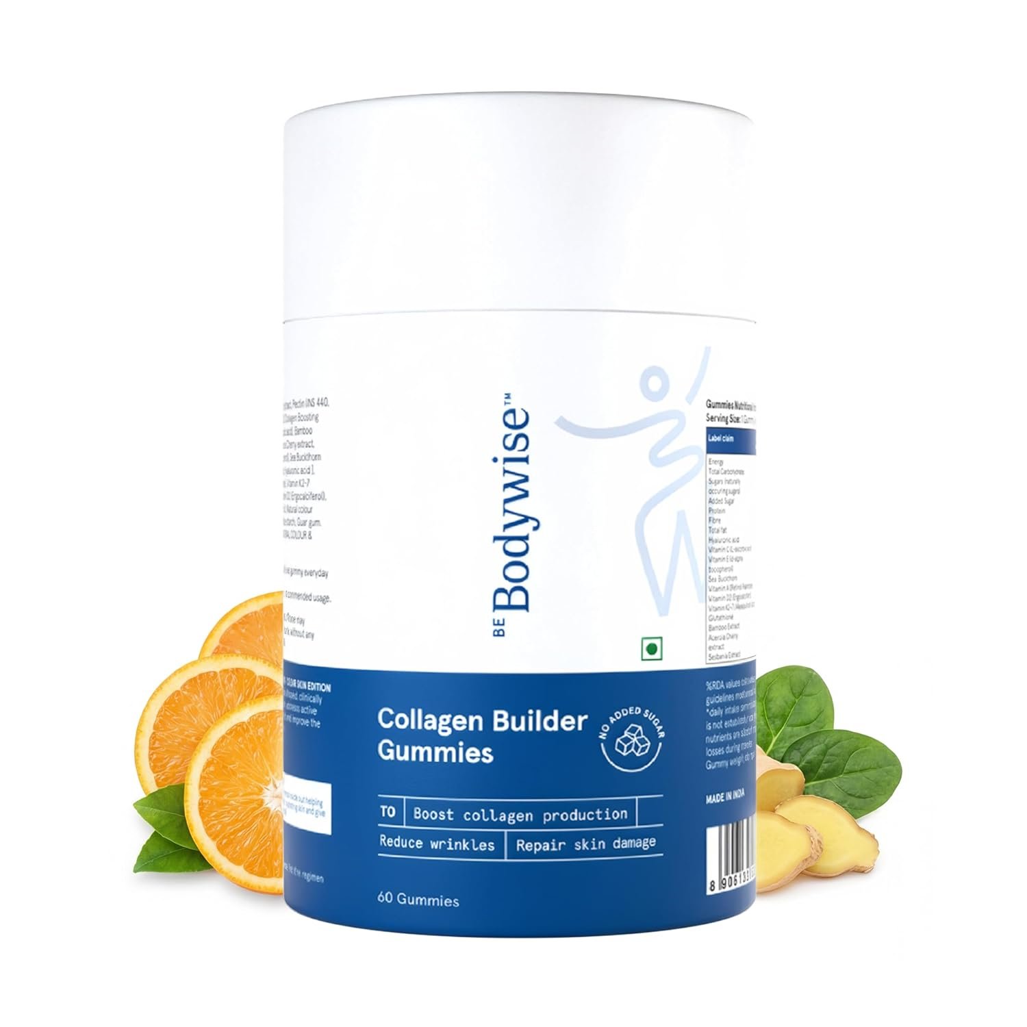 Be Bodywise Collagen Builder Gummies for Skin Regeneration | 60 Day Pack | With Sesbania Extract & Multivitamins | Improves Skin Elasticity, Reduces Signs of Aging & Repairs Damaged Skin thumbnail