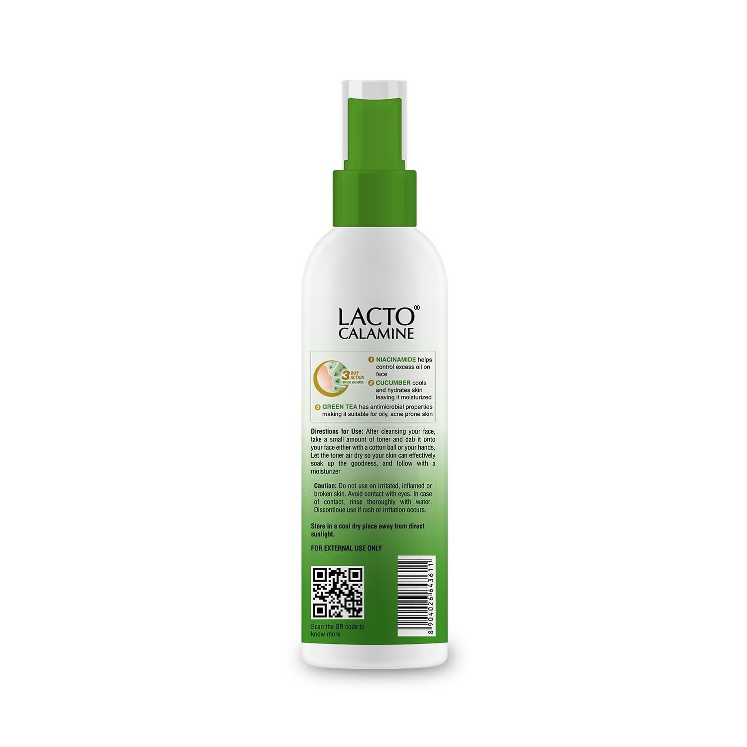 Lacto Calamine Face Toner With Cucumber | 120ml | Deep Pore Cleansing | Open Pores Tightening with Green Tea & 2% Niacinamide For Cool & Hydrated Skin | thumbnail