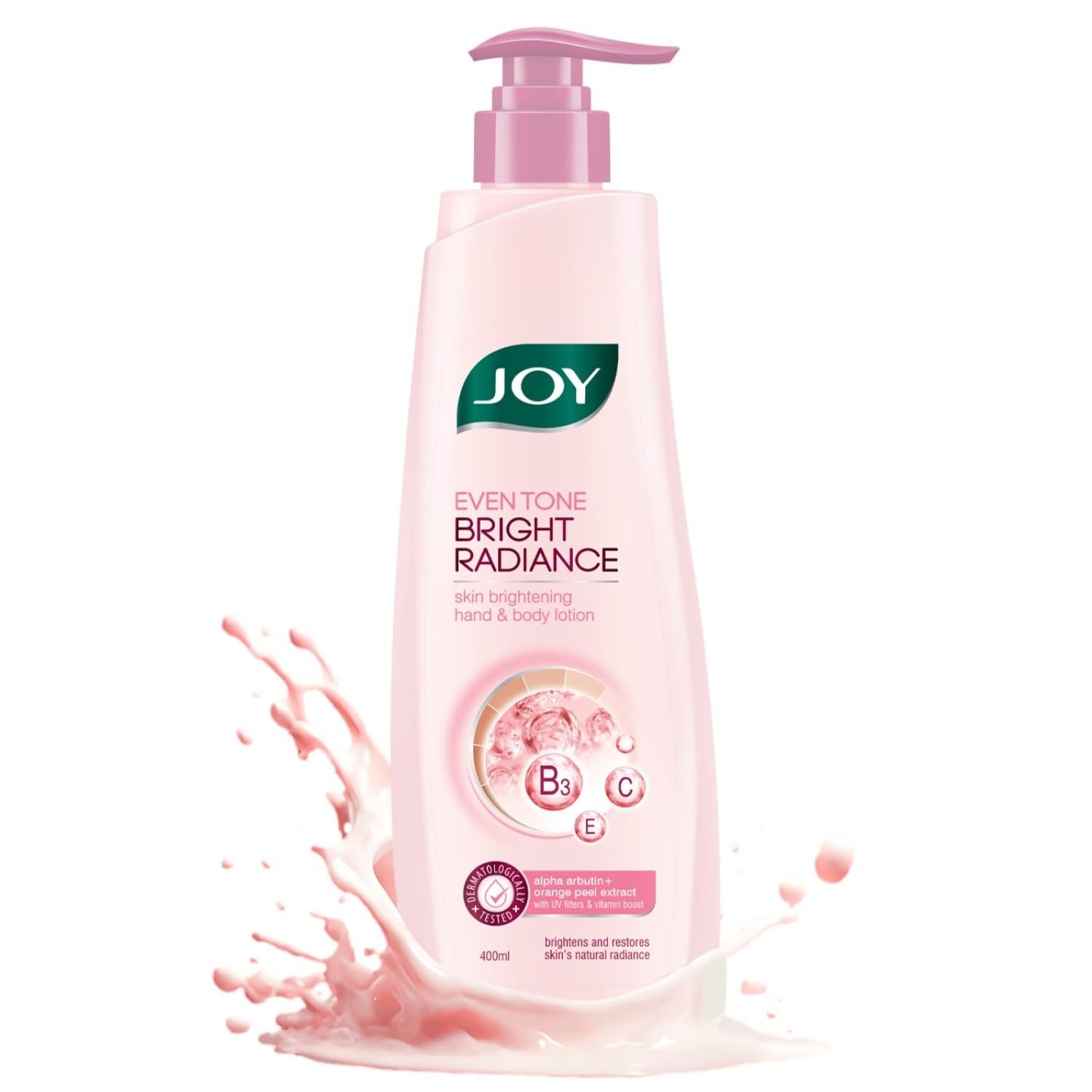 Joy Even Tone Bright Radiance Brightening Winter Body Lotion 400ml | With Niacinamide & Alpha Arbutin | Removes Tan, Dark Spots & Restores Natural Glow | Lightweight, Non Sticky & Non Greasy thumbnail