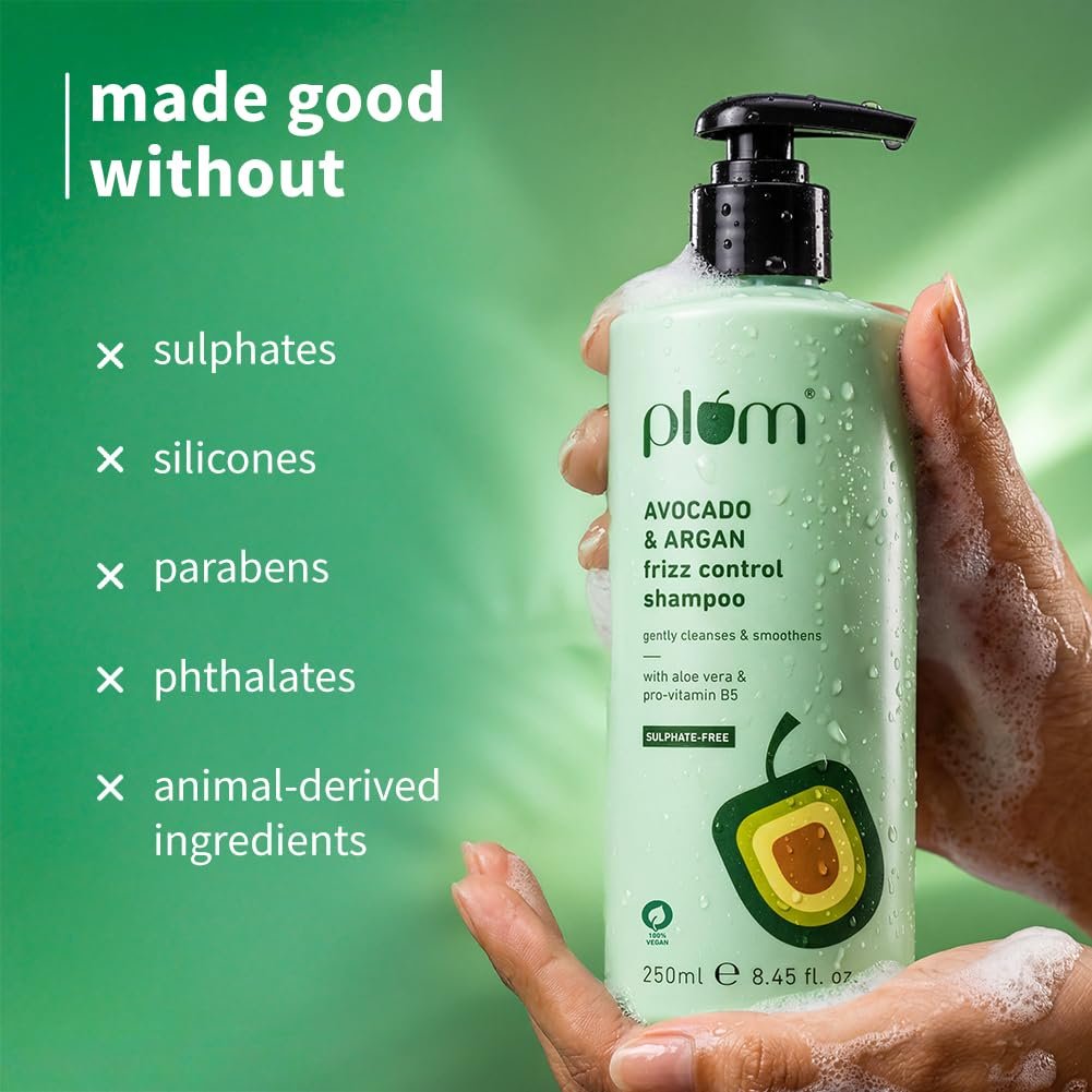 Plum Avocado & Argan Frizz Control Shampoo | for Curly, Wavy & Frizzy Hair | thumbnail