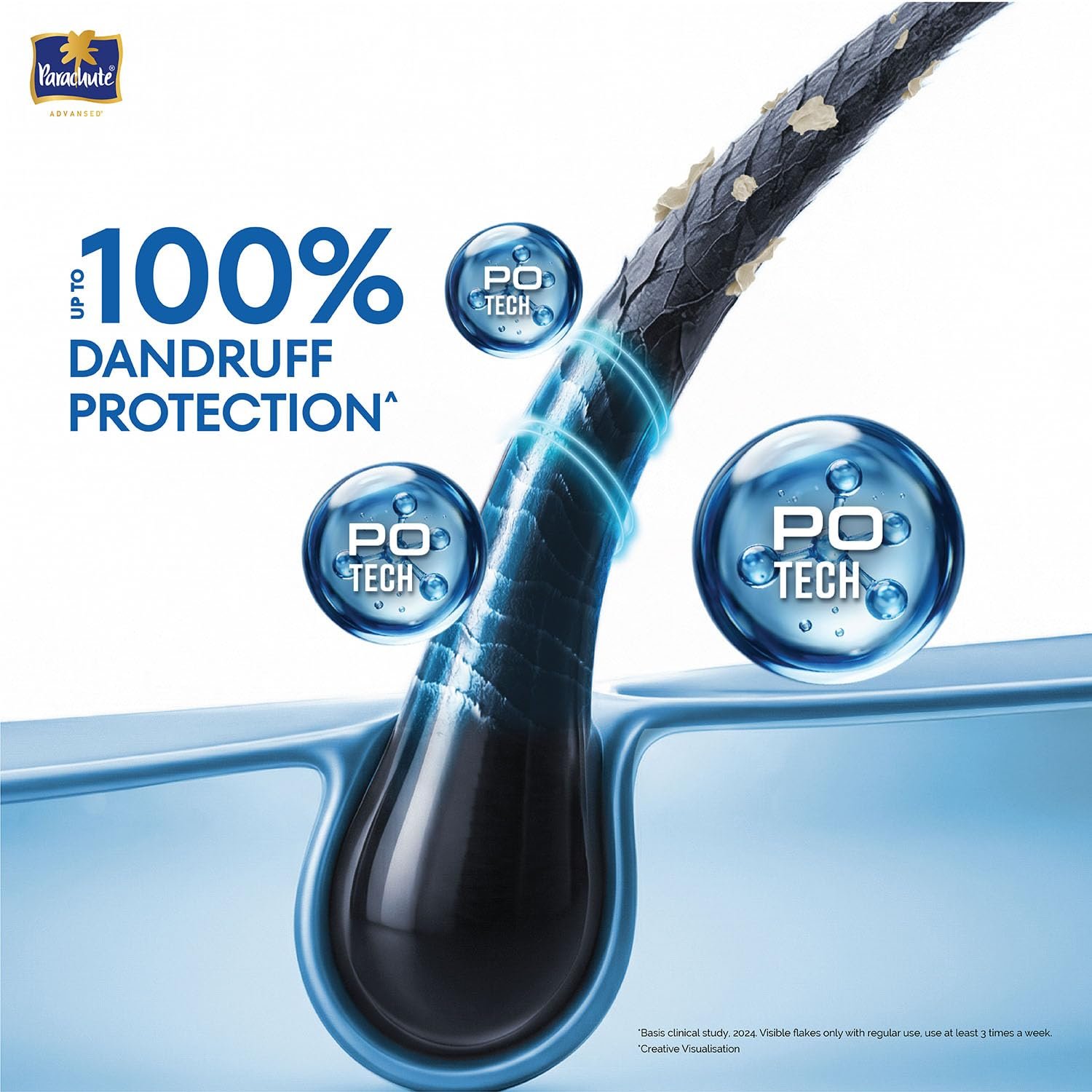 Parachute Advansed Anti-Dandruff Shampoo with Coconut Milk & PO Tech | Up to 100% Dandruff protection | for Strong Healthy Scalp | Paraben free | For Men & Women | 170ml thumbnail