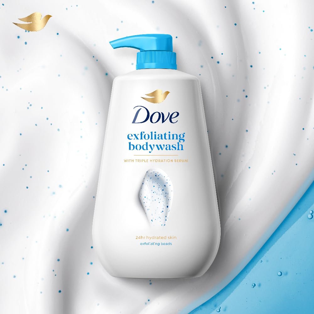 DOVE Exfoliating Bodywash, 825ml, for Smooth Radiant Skin, with Triple Hydration Serum & Glycerine, for Men and Women thumbnail